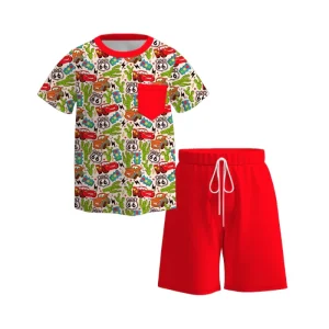 Kids Summer Clothes Boutique Pajama Set Custom Children’s Clothing Boy Outfits