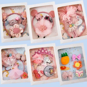 Kids Sweet Princess Hair Clips Hair Band Headband Set Baby Girls Birthday Accessory Gifts