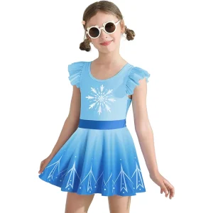 Kids Swimwear for Girls Kids Swimsuit Girls One Piece Swimsuits with Skirt Princess Bathing Swim Wear Clothes