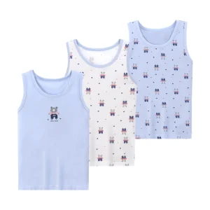 Kids Tank Tops Slevessless Printed Cotton Spandex Blend Vest Boys Fashion Singlet