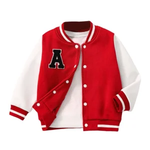 Kids Varsity Baseball Jacket Casual Infant Windbreakers Toddler Boy’s Bomber Blazers