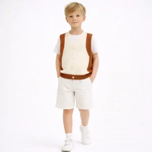 Kids Vest Knit Sweater Cotton Autumn Baby Jacket Sleeveless Boys Girls Vest Soft Kids Cardigan