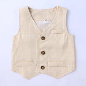 Kids Wear Boys Spring Set Formal Coat Pant Suits Baby Vests Waistcoats Baby Clothes