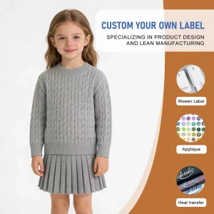 Kids Wear Sweater Children Cotton Knit Round Neck Pullover Sweaters for Boys Girls 3 to 8 Year