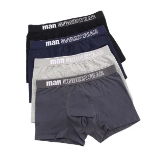 Knitted Boxer Briefs Custom Cotton Boys’ Underwear Letter Big Waist Young Men