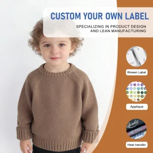 Knitted Winter Pullover for Kids Solid Color Child Boys and Girls’ Sweaters for Autumn