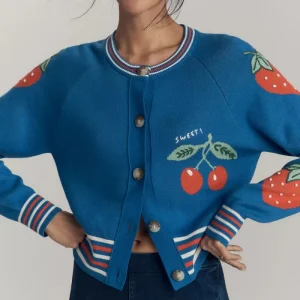 Knitwear Custom Autumn Winter Crew Neck Ladies Women Long Sleeve Sweater Casual Women’s Knitted Cardigan Autumn Girl Cardigan