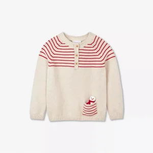 Knitwear Manufacturer Custom Autumn Winter Crew Collar Long Sleeve Striped Knit Baby Child Kids Girls Sweaters