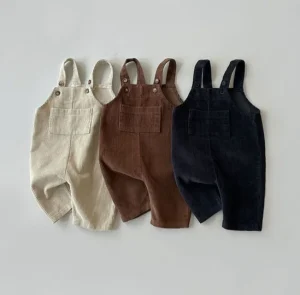 Korea Children’s Wear Kids Clothing Boys Corduroy Overalls for Kids Girls Casual Pants Baby Cotton Jumpsuit Pants
