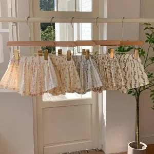 Korean Design Infant Toddler Girl Flower Ruffle Shorts Child Kids for Summer Clothing