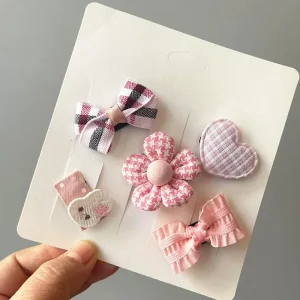 Korean Fabric Flower Hair Clips Non Slip Baby Girl Kids Princess Hair Accessories Toddler Bangs Side Clip Hair Decor