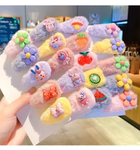Korean Ins Design Plush Children Hair Clips Hair Accessories Girl Kids Baby Hair Accessories