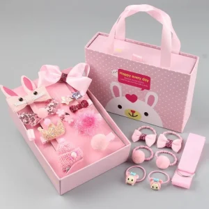 Korean Lovely Princess Kids Hair Clips 18 Pcs Set With Gift Box Packaging Cute Baby Hair Accessories