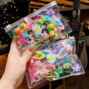 Korean Princess Children Cute Hair Clip Headdress Edge Clip Hairpin Resin Hairgrips Hair Clip for Girl Kids