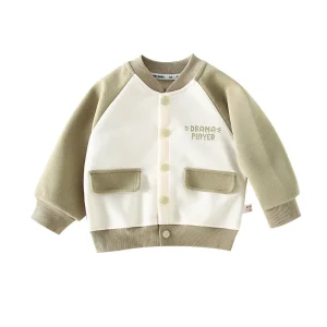 Korean Style Coat Unisex Baseball Jacket for Boys & Girls Baby Casual Outdoor Top Cartoon Outerwear for Infants & Toddlers