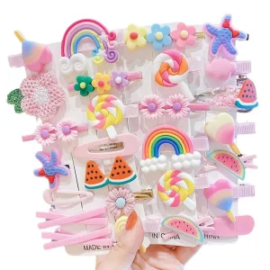 Korean Style Cute Cartoon Hairpins Handmade Sweet Girls Hair Accessories Children’s Hair Clips Set