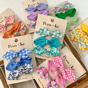 Korean Style Handmade Children’s Alloy Floral Hair Clip Set