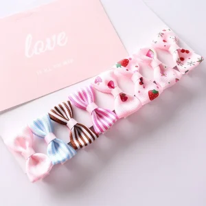Korean Style Kids Hair Clips Sweet Princess Grosgrain Hair Bows for Baby Girls Fabric Ribbon Hairpins Children Hair Accessories