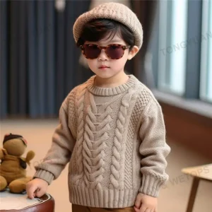 Korean Style Winter Kids Boys Knitted Patterns Sweater Children’s Classical Sweater Pullover