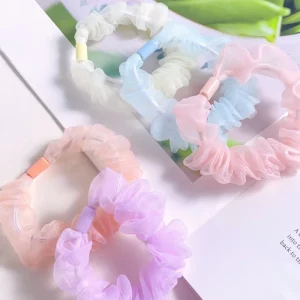 Korean Version DIY Handmade Hair Accessories Mesh Midgut Ring Headdress Material Sticky Accessory for Kids Sweet Hair Friendly