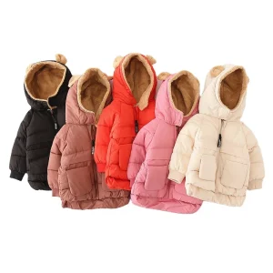 Korean Version of Children’s Clothing Boys and Girls Thickened Baby Cartoon Fleece Zipper Sweater Toddler Girls Jackets Outwear