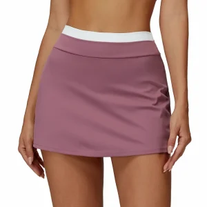 Ladies Fitness 2-in-1 High Waist Pleated Polyester Shorts Custom Logo Athletic Outfits for Tennis Badminton for Girls