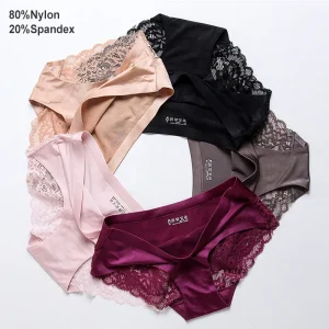 Ladies Thong Satin Sexi Mature Girls Panties Briefs Seamless Plus Size Underwear Women’s Panties With Lace