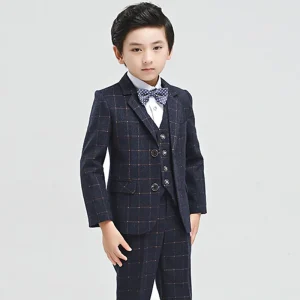 Latest Design International Party Wedding Formal Children’s Jackets Blazers Boys Check Coat for Kids