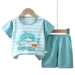 Latest Design Kids Clothing Kids Pajama Set Baby Clothes Summer 2 Pieces Boys Clothing Sets