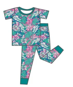 Lightweight Bamboo Fiber Kids Sleepwear Set With Cartoon Printing Breathable for All Night Comfort
