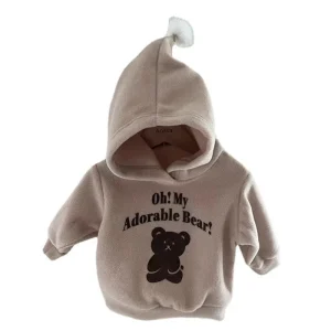 Little Bear Boys Girls Baby Sweater Coat Fleece Lined Winter Warm Hooded Top