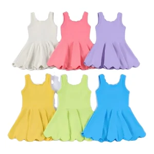 Little Girls Swimwear Solid Color Kids Summer Girls Swimsuit