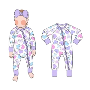 Long Sleeve Breathable Sleepwear Bamboo Baby Romper Convertible Zipper Romper Bamboo Jumpsuit