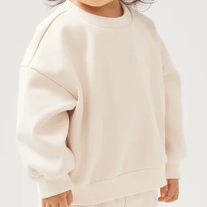 Long Sleeve Kid Boys Crewneck Cotton Fleece Toddler Hoodie Organic Boy Pullover Sweatshirt Oversized