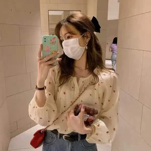 Long Sleeve Sweet Design Girls Blouse OC816