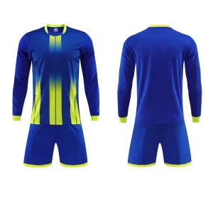 Long sleeved 100% Polyester Football Team Uniform Printed for Boys Girls Primary Secondary School Students Youth Sports Training