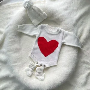Low Moq Custom Embroidery Manufacturer Fall Baby Knit Jumpsuit Letter Embroidery Long Sleeve Button Kids Girls Sweater Romper