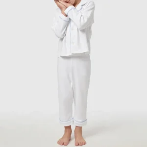 Luxury Custom Plaid Children’s Pajamas Suit Boys 100% Pima Cotton Sleepwear Pajama Set Kids