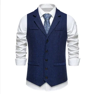 M122 Fashion Slim Suit Waistcoat Men Casual Suit Vest Breathable Men’s Vest