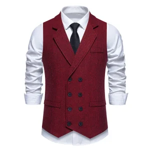 M126 Vintage Men’s Double Button Waistcoats Vest