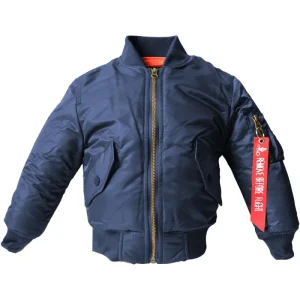 MA 1 Baby Coat Jacket for Girls Boys Winter Thick Warm Outerwear Zipper Closure Flight Bomber Style for Kids J0078