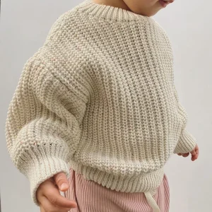 MOQ 1 Casual Kids Girl Boys Knit Sweaters Autumn Winter Loose Jumpers Children Round Collar Long Sleeve Pullover Tops 0 6Y