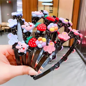 MS-835 Korean Hair Accessories Cute Girls Flower Head Band Clip Headbands Cartoon Kids Baby Girls Hair Bands With Hair Clip