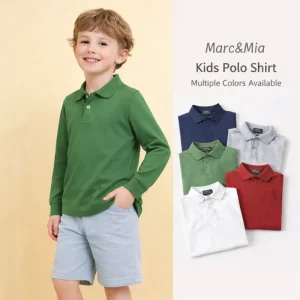 Manufacturer Custom Casual Kids Polo Shirt 100% Cotton Cotton Jersey Garment Dyed School Uniform Long Sleeve Boys Polo OEM