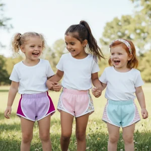 Manufacturer Factory Children Short Trousers Elastic Waist Kids Short Pants Playing Outdoors Girls Shorts