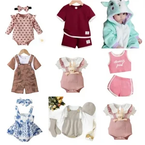 Manufacturer Girls’ Soft Breathable Fabric Dresses T-shirts Summer Outdoor Sportswear Home Clothing Children’s Sets