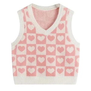 Manufacturers Customized Girls and Children S Sweaters Knitted V Neck Sweater Vests in Autumn and Winter Standard Sleeveless J1