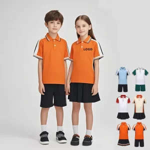 Manufacturers Customized Kids Polo Shirts Sport Tracksuits Soft Breathable School Uniform Sets for Boys and Girls