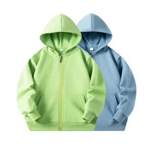 Men Boys Girls Toddlers Hooded Jacket Shirt Basic Hooded Sweatshirt Full Zip Up Hoodie