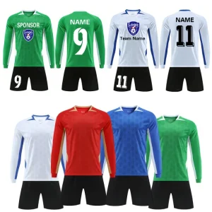 Men Boys Soccer Jersey Uniform Adult Soccer Kits Custom Football Jerseys Sets Sportswear Customized Logo